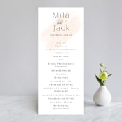 "Lithe" - Wedding Programs in Blush by Kristie Kern - Front