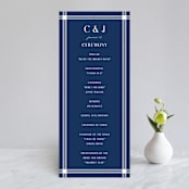 "window pane check" - Wedding Programs in Navy by Kerry Doyle - Front