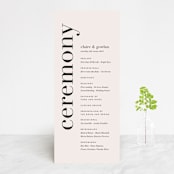 "The Loden" - Wedding Programs in Ivory by Kelly Schmidt - Front
