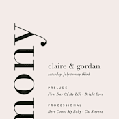 "The Loden" - Wedding Programs in Ivory by Kelly Schmidt - Detail