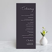 "Right Side" - Wedding Programs in Blackberry by Susan Brown - Front