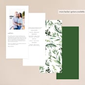 "Mixed Greenery" - Wedding Programs in Emerald by Susan Moyal - Back of Card Options