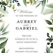"Mixed Greenery" - Wedding Programs in Emerald by Susan Moyal - Detail