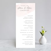 "Softly Layered" - Wedding Programs in Blush by Everett Paper Goods - Front