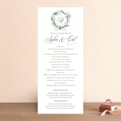 "Botanical Seal" - Wedding Programs in Pastel by Kristen Smith - Front