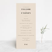 "Formation" - Wedding Programs in Terracotta by Olivia Goree - Front