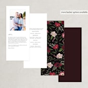 "Midnight Botanicals" - Wedding Programs in Cranberry by Susan Moyal - Back of Card Options