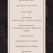 "Midnight Botanicals" - Wedding Programs in Cranberry by Susan Moyal - Detail