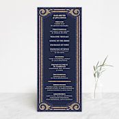 "Mosaic" - Wedding Programs in Navy by GeekInk Design - Front