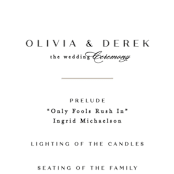 "Photographed" - Wedding Programs in Ecru by Creo Study - Detail