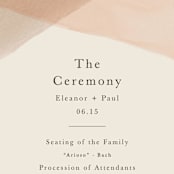 "Desert Wash" - Wedding Programs in Peach by Amy Kross - Detail