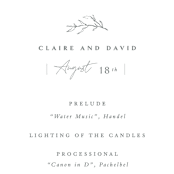 "Sketch" - Wedding Programs in Cloud by Sara Hicks Malone - Detail
