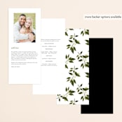 "Conservatory" - Wedding Programs in Honeysuckle by Jennifer Postorino - Back of Card Options