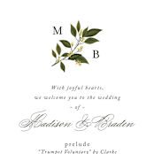 "Conservatory" - Wedding Programs in Honeysuckle by Jennifer Postorino - Detail