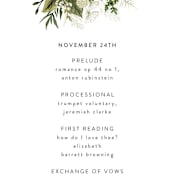 "Enchanted Greenery" - Wedding Programs in Frost by Susan Moyal - Detail