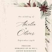 "Woodland Garden" - Wedding Programs in Mahogany by Susan Moyal - Detail