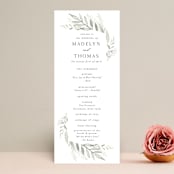 "Sweeping" - Wedding Programs in Linen by Carolyn Nicks - Front