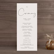 "stylist script" - Wedding Programs in Ivory by Cass Loh - Front