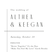 "Narrative" - Wedding Programs in Frost by Jennifer Wick - Detail