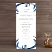 "Wedded Watercolor" - Wedding Programs in Ocean by Mary Gaspar - Front