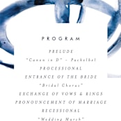 "Wedded Watercolor" - Wedding Programs in Ocean by Mary Gaspar - Detail