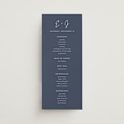 "Marked" - Wedding Programs in Navy by JoAnn Jinks - Front