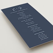 "Marked" - Wedding Programs in Navy by JoAnn Jinks - Detail