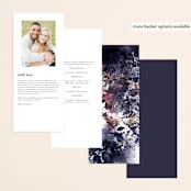 "Floral Cascade" - Wedding Programs in Navy by Phrosné Barwood - Back of Card Options