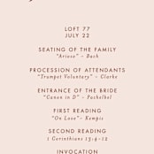 "There Will Be a Party" - Wedding Programs in Terra Cotta by Amy Payne - Detail