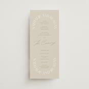 "oval" - Wedding Programs in Natural by Leah Bisch - Front