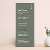 "Modern Bookmark" - Wedding Programs in Cactus by Jill Means - Front