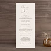 "Delicate Names" - Wedding Programs in Buttercream by Jessica Williams - Front