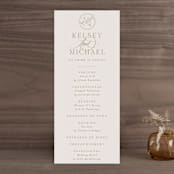 "Emblem" - Wedding Programs in Champagne by Everett Paper Goods - Front