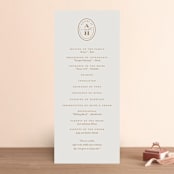 "Date Stamp" - Wedding Programs in Wool by Jill Means - Front