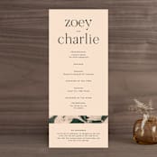 "Chin-Chin" - Wedding Programs in Midnight Spruce by Annie Clark - Front