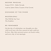 "Brooklynite" - Wedding Programs in Bisque by Annie Clark - Detail