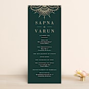 "Engraved Paisley" - Wedding Programs in Cardamom by Oma N. Ramkhelawan - Front