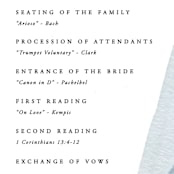 "Trio" - Wedding Programs in Ocean by Erin L. Wilson - Detail