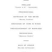 "Stacked Script" - Wedding Programs in Classic by Olivia Kanaley Inman - Detail