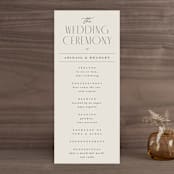 "Moderne" - Wedding Programs in Graphite by Everett Paper Goods - Front
