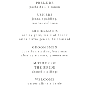 "Garlands" - Wedding Programs in Lavender by Lori Wemple - Detail
