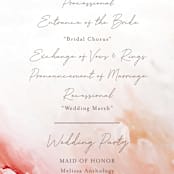 "Delicate brushstrokes" - Wedding Programs in Blush by Lucrecia Caporale - Detail