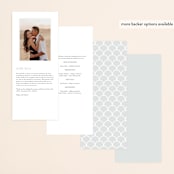 "Inverness" - Wedding Programs in Pistachio by Nicole Whiddon - Back of Card Options