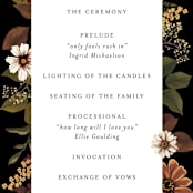 "Falling In Love" - Wedding Programs in Harvest by Susan Moyal - Detail