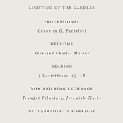 "Happily Ever After" - Wedding Programs in Buff by Sara Hicks Malone - Detail