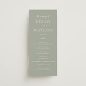 "Soft Arch" - Wedding Programs in Sage by Erica Krystek - Front