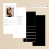 "Split Line" - Wedding Programs in Black Tie by Amy Payne - Back of Card Options