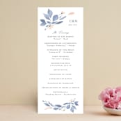"Cascading Floral" - Wedding Programs in Lagoon by Corinne Malesic - Front