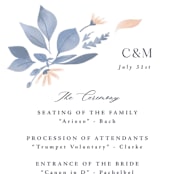 "Cascading Floral" - Wedding Programs in Lagoon by Corinne Malesic - Detail
