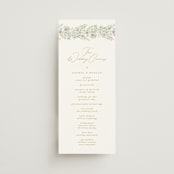 "Floral Arch" - Wedding Programs in Greenery by Phrosné Barwood - Front